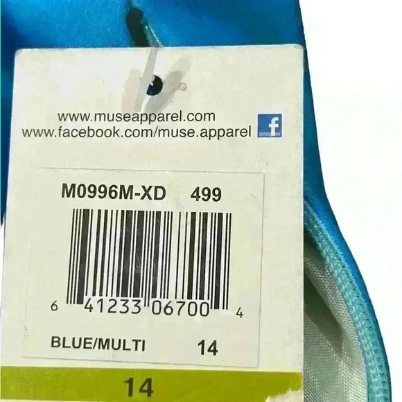 MUSE Gorgeous Fit & Flare Flattering Striped Girly Summer Sun Dress NWT 14 - Picture 9 of 9